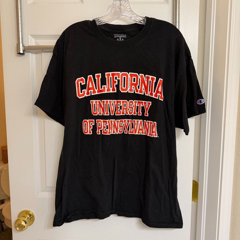 Champion Black University Graphic Tee California University of Pennsylvania